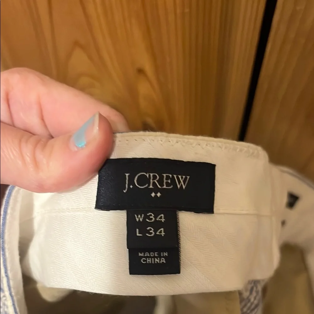 J. Crew Men's Classic Blue and White Pinstripe Pants